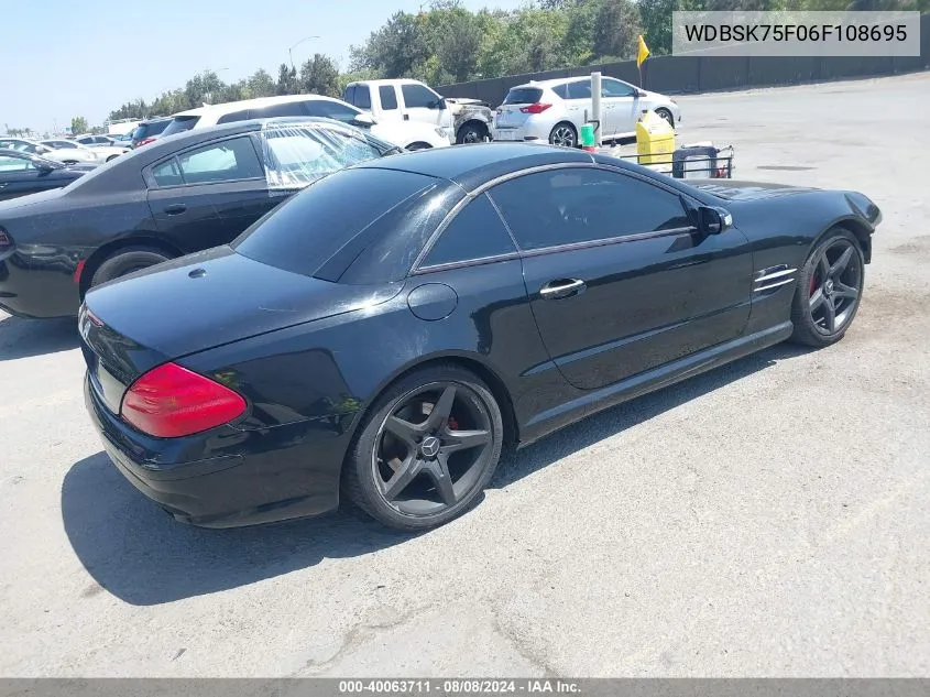 2006 Mercedes-Benz Sl 500 VIN: WDBSK75F06F108695 Lot: 40063711