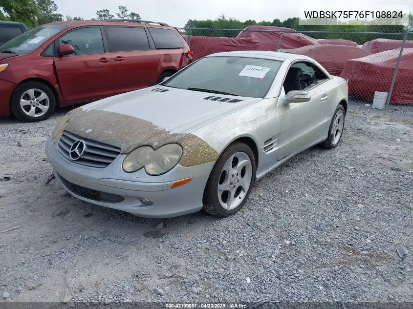 2006 Mercedes-Benz Sl 500 VIN: WDBSK75F76F108824 Lot: 42109057