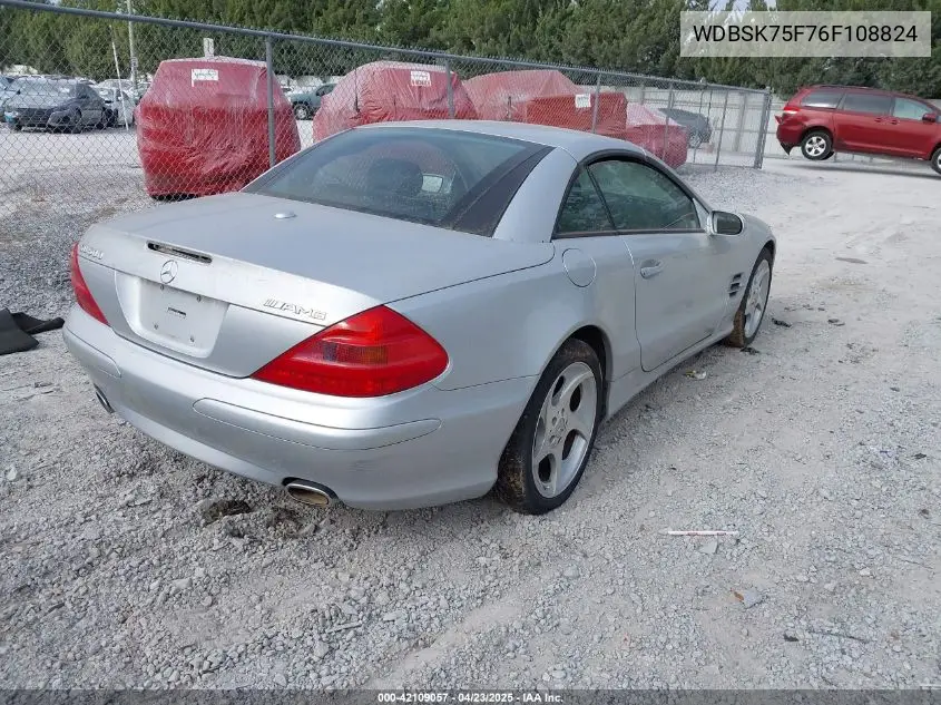 2006 Mercedes-Benz Sl 500 VIN: WDBSK75F76F108824 Lot: 42109057