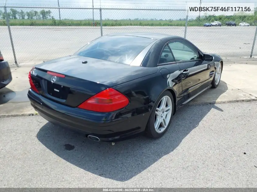 2006 Mercedes-Benz Sl 500 VIN: WDBSK75F46F117156 Lot: 42133180