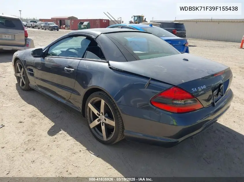 2009 Mercedes-Benz Sl550 VIN: WDBSK71F39F155438 Lot: 41835926