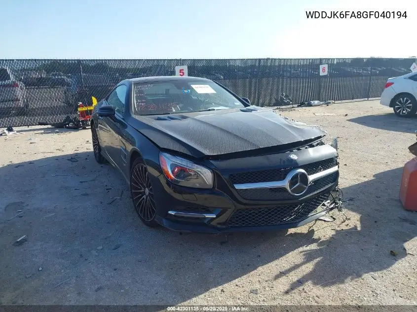 2016 Mercedes-Benz Sl 400 VIN: WDDJK6FA8GF040194 Lot: 42301135