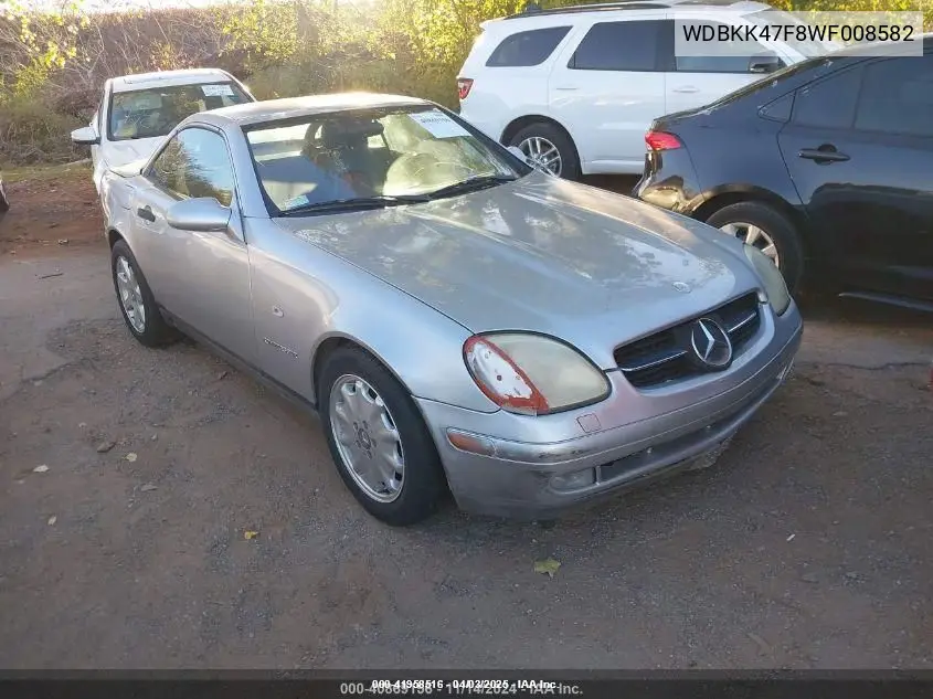 1998 Mercedes-Benz Slk 230 VIN: WDBKK47F8WF008582 Lot: 41958516