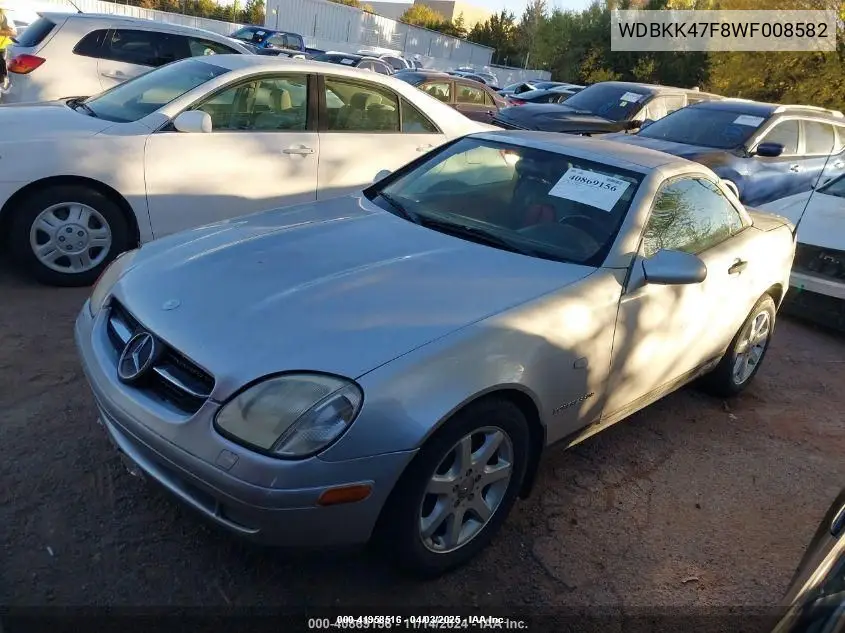 1998 Mercedes-Benz Slk 230 VIN: WDBKK47F8WF008582 Lot: 41958516