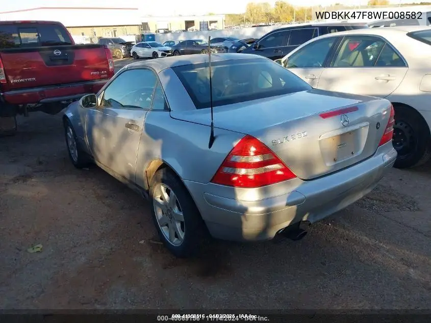 1998 Mercedes-Benz Slk 230 VIN: WDBKK47F8WF008582 Lot: 41958516