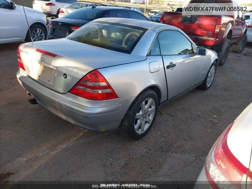 1998 Mercedes-Benz Slk 230 VIN: WDBKK47F8WF008582 Lot: 41958516
