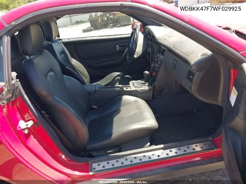 1998 Mercedes-Benz Slk 230 VIN: WDBKK47F7WF029925 Lot: 42287205