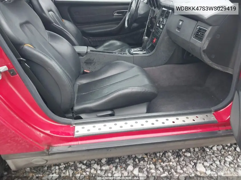 1998 Mercedes-Benz Slk-Class VIN: WDBKK47S3WS029419 Lot: 42623031