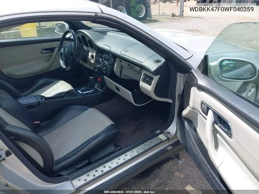 1998 Mercedes-Benz Slk 230 VIN: WDBKK47F0WF040359 Lot: 42634930