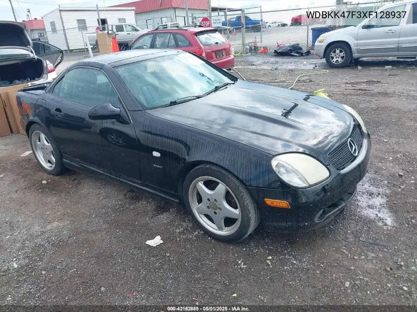 1999 Mercedes-Benz Slk 230 Kompressor VIN: WDBKK47F3XF128937 Lot: 42162885