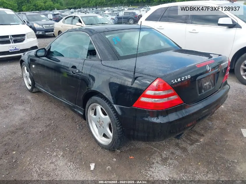 1999 Mercedes-Benz Slk 230 Kompressor VIN: WDBKK47F3XF128937 Lot: 42162885