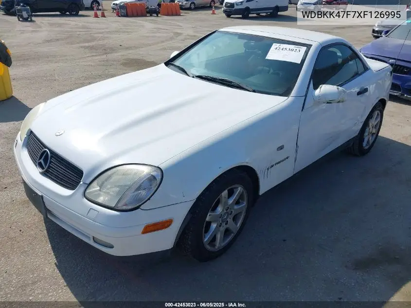 1999 Mercedes-Benz Slk 230 Kompressor VIN: WDBKK47F7XF126995 Lot: 42453023