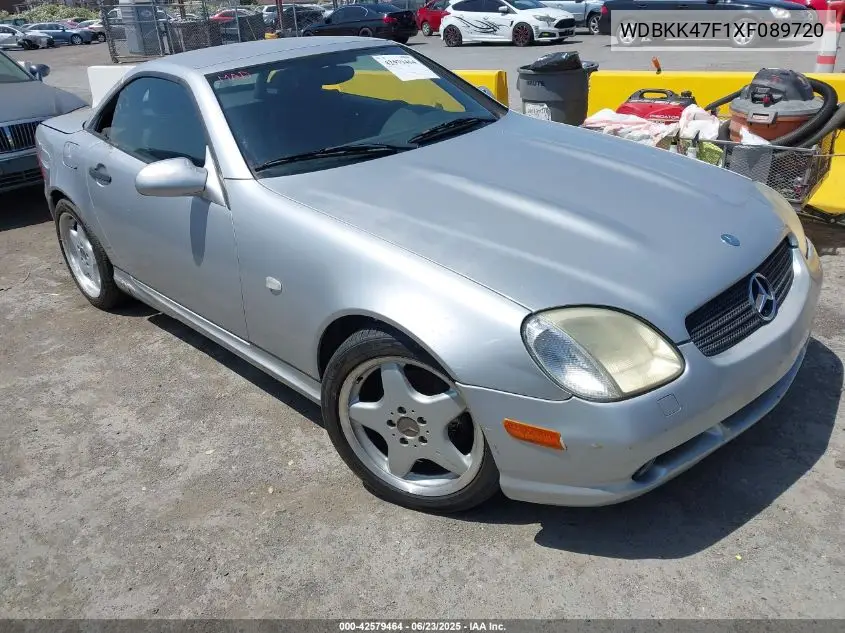 1999 Mercedes-Benz Slk 230 Kompressor VIN: WDBKK47F1XF089720 Lot: 42579464