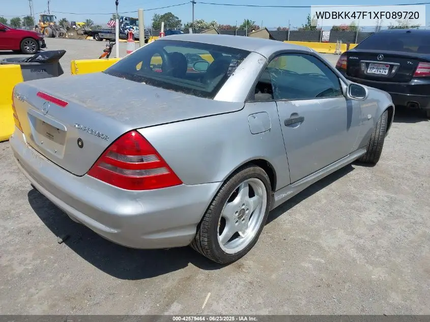 1999 Mercedes-Benz Slk 230 Kompressor VIN: WDBKK47F1XF089720 Lot: 42579464
