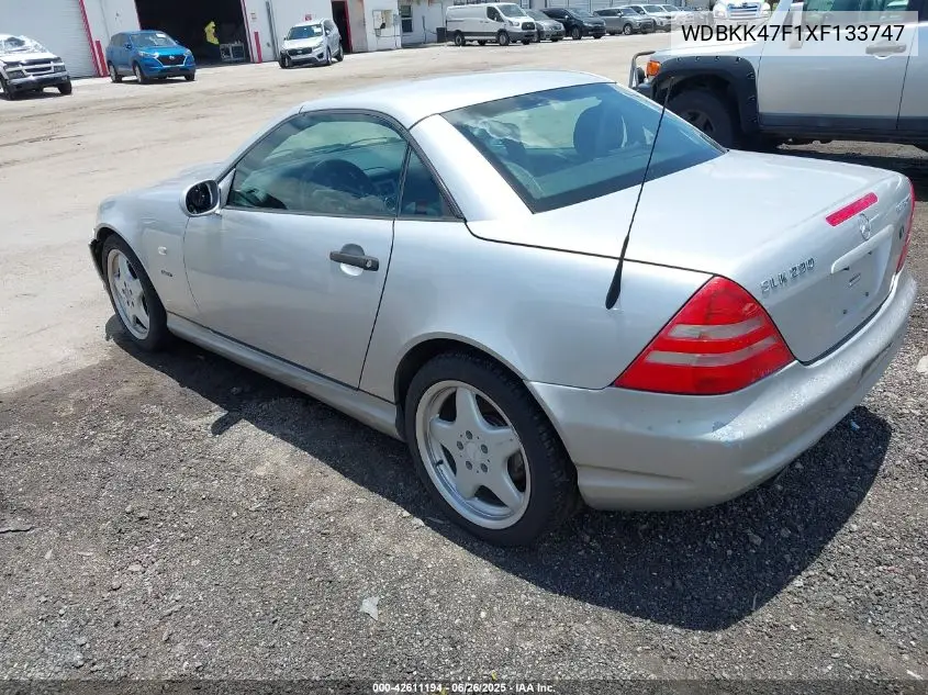 1999 Mercedes-Benz Slk 230 Kompressor VIN: WDBKK47F1XF133747 Lot: 42611194