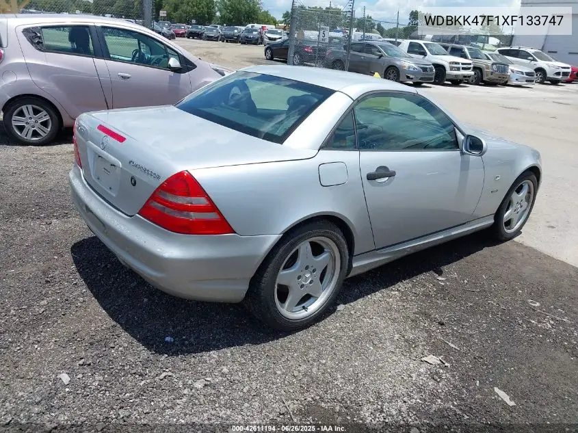 1999 Mercedes-Benz Slk 230 Kompressor VIN: WDBKK47F1XF133747 Lot: 42611194