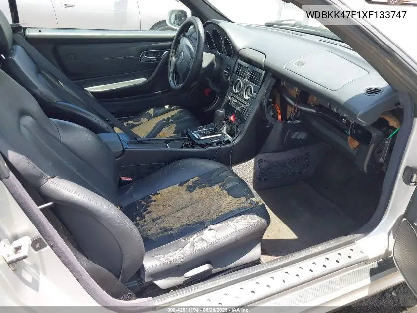 1999 Mercedes-Benz Slk 230 Kompressor VIN: WDBKK47F1XF133747 Lot: 42611194
