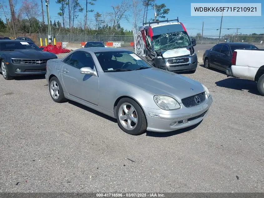 2001 Mercedes-Benz Slk 320 VIN: WDBKK65F71F210921 Lot: 41718596