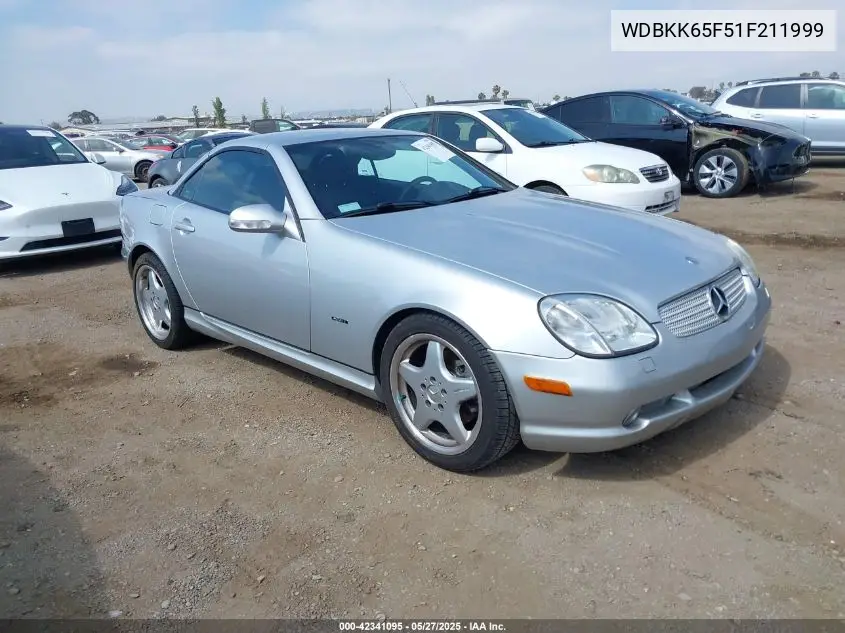 2001 Mercedes-Benz Slk 320 VIN: WDBKK65F51F211999 Lot: 42341095