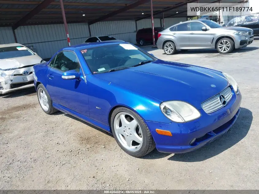 2001 Mercedes-Benz Slk 320 VIN: WDBKK65F11F189774 Lot: 42443314