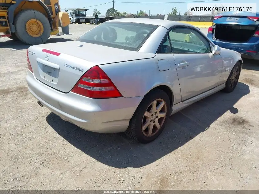 2001 Mercedes-Benz Slk 230 Kompressor VIN: WDBKK49F61F176176 Lot: 42467204