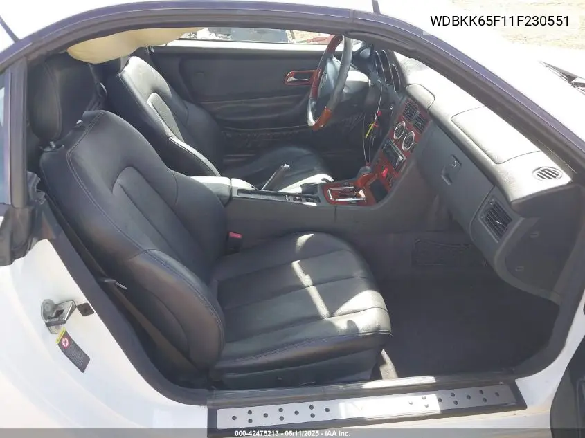 2001 Mercedes-Benz Slk 320 VIN: WDBKK65F11F230551 Lot: 42475213