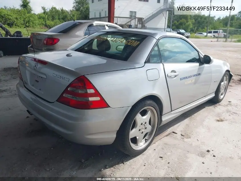 2001 Mercedes-Benz Slk 230 Kompressor VIN: WDBKK49F51F233449 Lot: 42485779