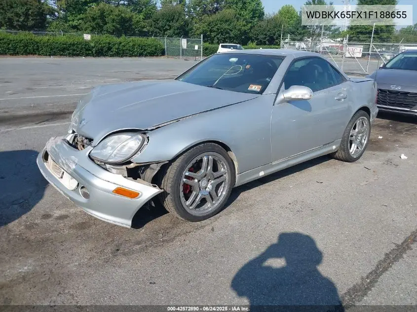 2001 Mercedes-Benz Slk 320 VIN: WDBKK65FX1F188655 Lot: 42572890