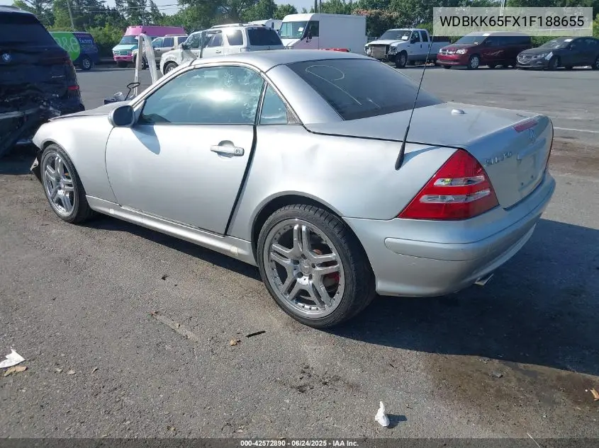 2001 Mercedes-Benz Slk 320 VIN: WDBKK65FX1F188655 Lot: 42572890
