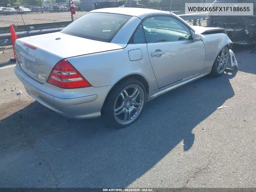 2001 Mercedes-Benz Slk 320 VIN: WDBKK65FX1F188655 Lot: 42572890