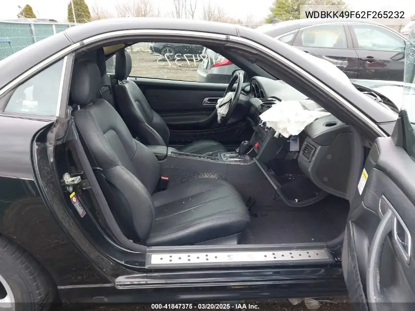 2002 Mercedes-Benz Slk 230 Kompressor VIN: WDBKK49F62F265232 Lot: 41847375