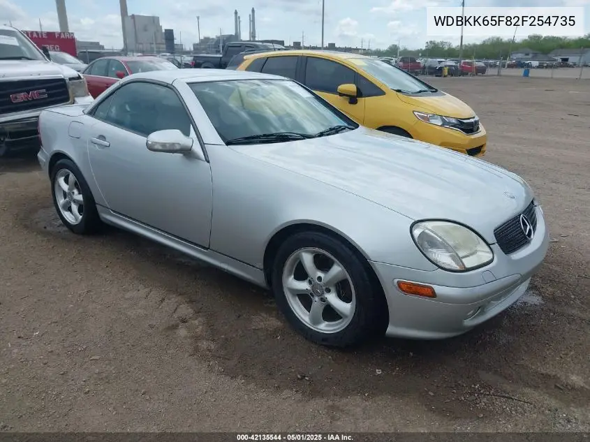 2002 Mercedes-Benz Slk 320 VIN: WDBKK65F82F254735 Lot: 42135544