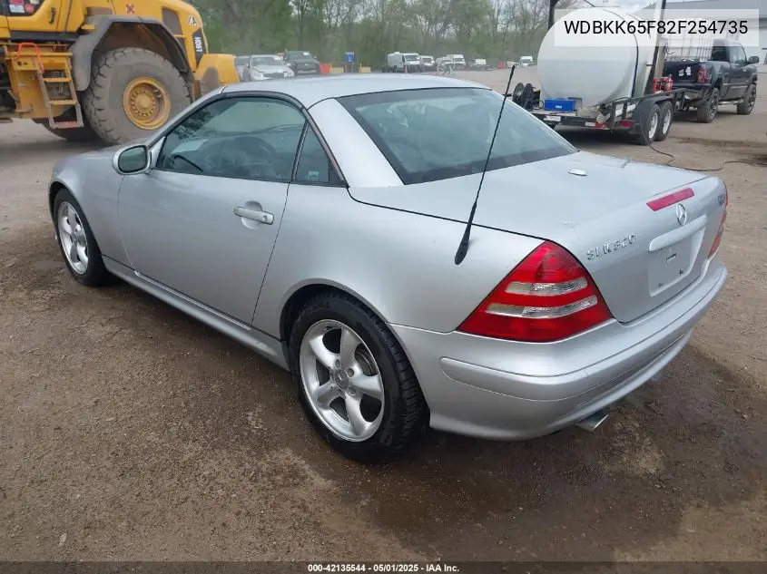 2002 Mercedes-Benz Slk 320 VIN: WDBKK65F82F254735 Lot: 42135544