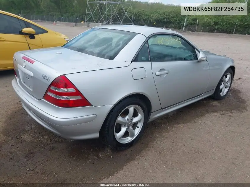 2002 Mercedes-Benz Slk 320 VIN: WDBKK65F82F254735 Lot: 42135544