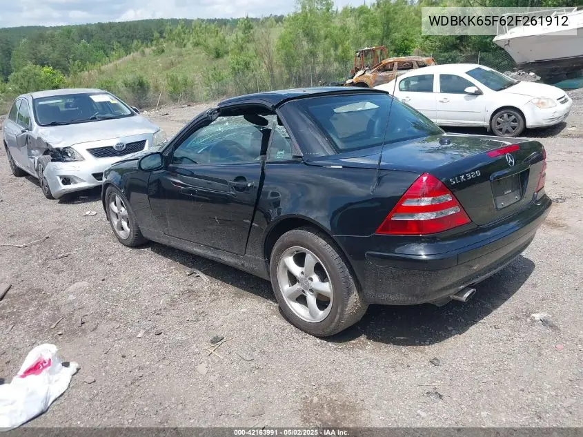 2002 Mercedes-Benz Slk 320 VIN: WDBKK65F62F261912 Lot: 42163991
