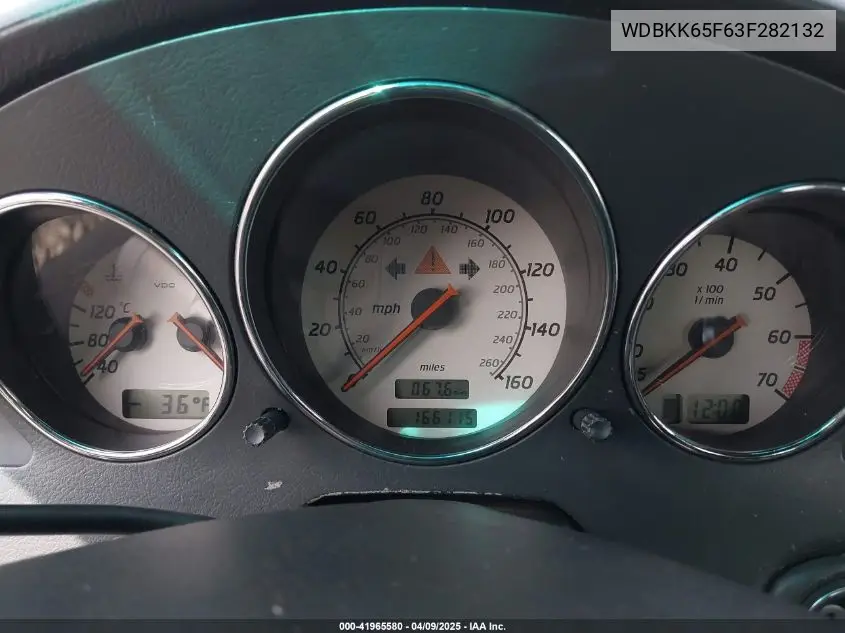 2003 Mercedes-Benz Slk 320 VIN: WDBKK65F63F282132 Lot: 41965580