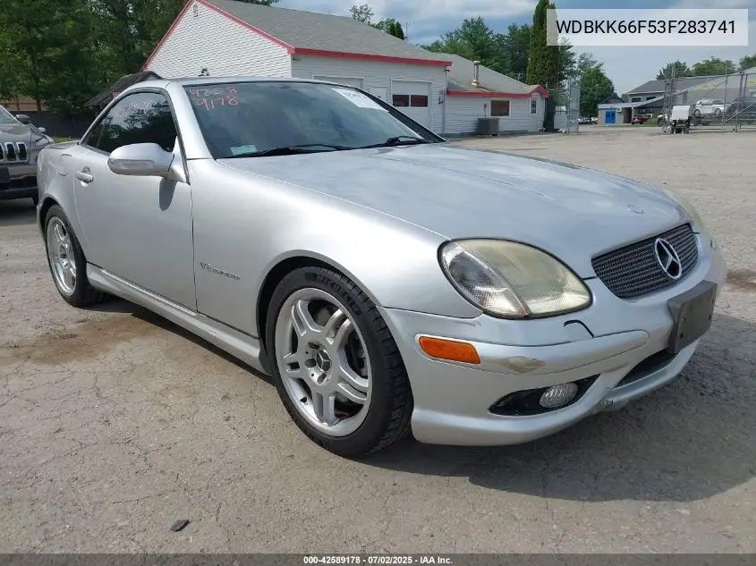 2003 Mercedes-Benz Slk 32 Amg VIN: WDBKK66F53F283741 Lot: 42589178
