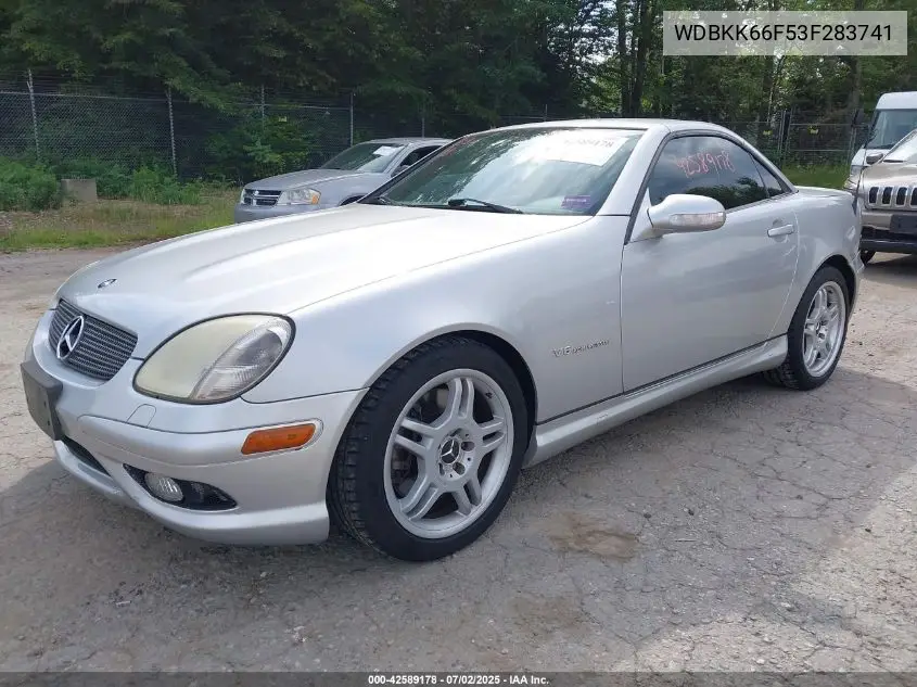 2003 Mercedes-Benz Slk 32 Amg VIN: WDBKK66F53F283741 Lot: 42589178