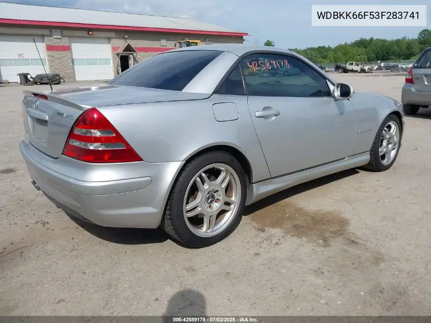 2003 Mercedes-Benz Slk 32 Amg VIN: WDBKK66F53F283741 Lot: 42589178