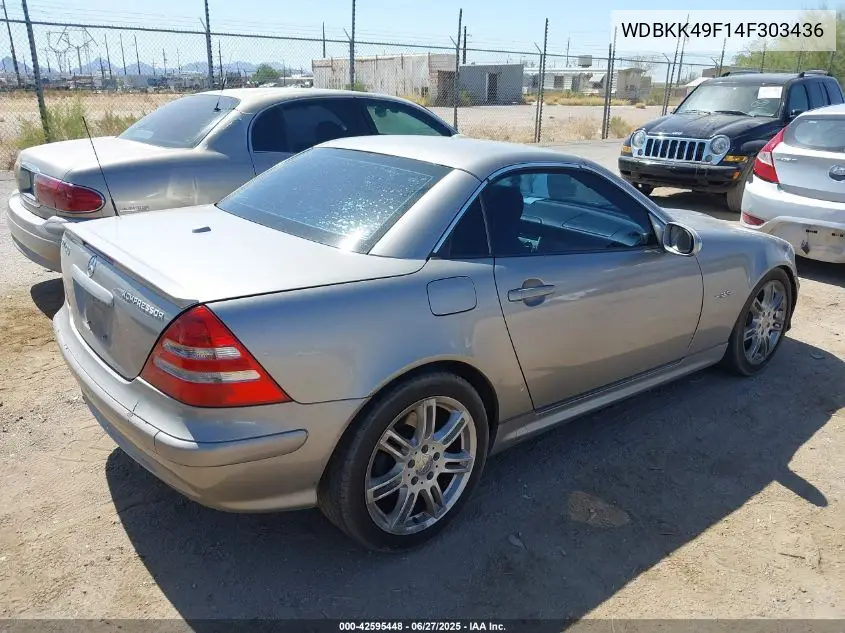 2004 Mercedes-Benz Slk 230 Kompressor VIN: WDBKK49F14F303436 Lot: 42595448