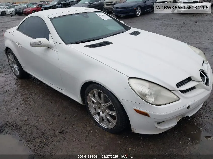 2005 Mercedes-Benz Slk 350 VIN: WDBWK56F15F034206 Lot: 41391041