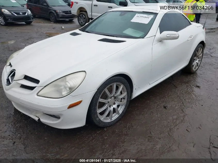2005 Mercedes-Benz Slk 350 VIN: WDBWK56F15F034206 Lot: 41391041