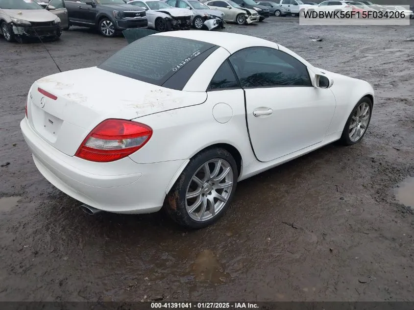 2005 Mercedes-Benz Slk 350 VIN: WDBWK56F15F034206 Lot: 41391041