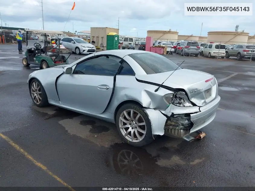 2005 Mercedes-Benz Slk 350 VIN: WDBWK56F35F045143 Lot: 42014710