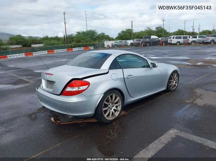 2005 Mercedes-Benz Slk 350 VIN: WDBWK56F35F045143 Lot: 42014710