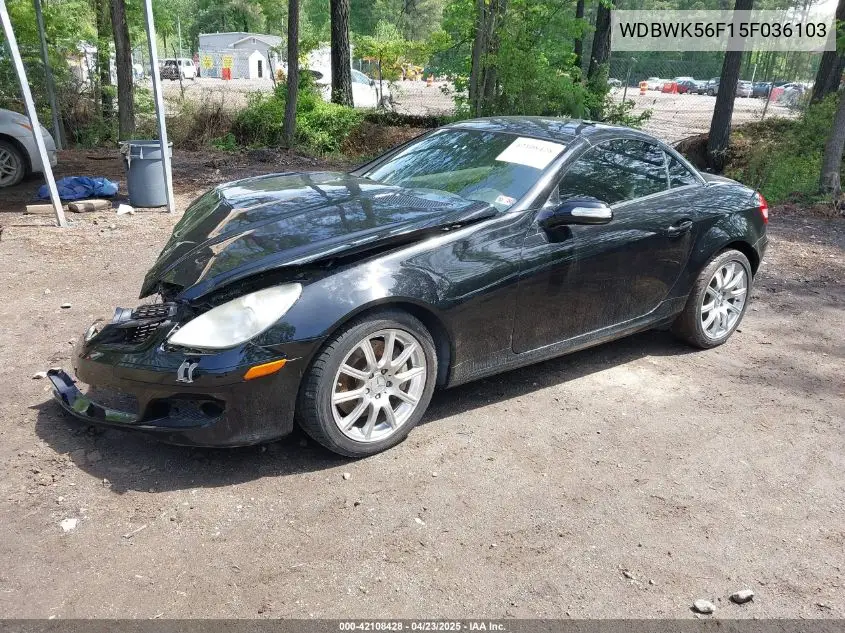 2005 Mercedes-Benz Slk 350 VIN: WDBWK56F15F036103 Lot: 42108428