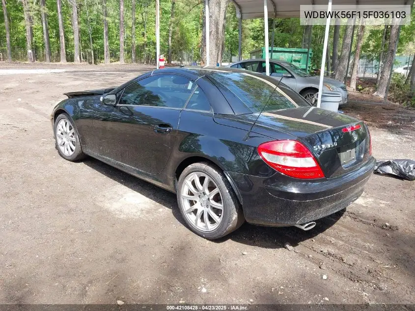 2005 Mercedes-Benz Slk 350 VIN: WDBWK56F15F036103 Lot: 42108428