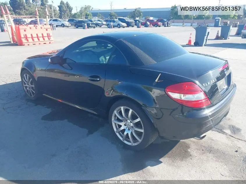 2005 Mercedes-Benz Slk 350 VIN: WDBWK56F85F051357 Lot: 42298379