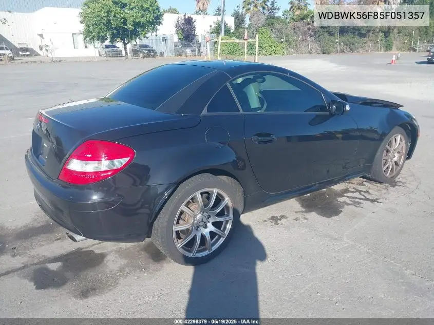 2005 Mercedes-Benz Slk 350 VIN: WDBWK56F85F051357 Lot: 42298379