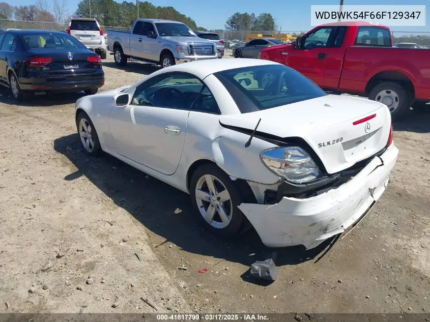 2006 Mercedes-Benz Slk 280 VIN: WDBWK54F66F129347 Lot: 41817799